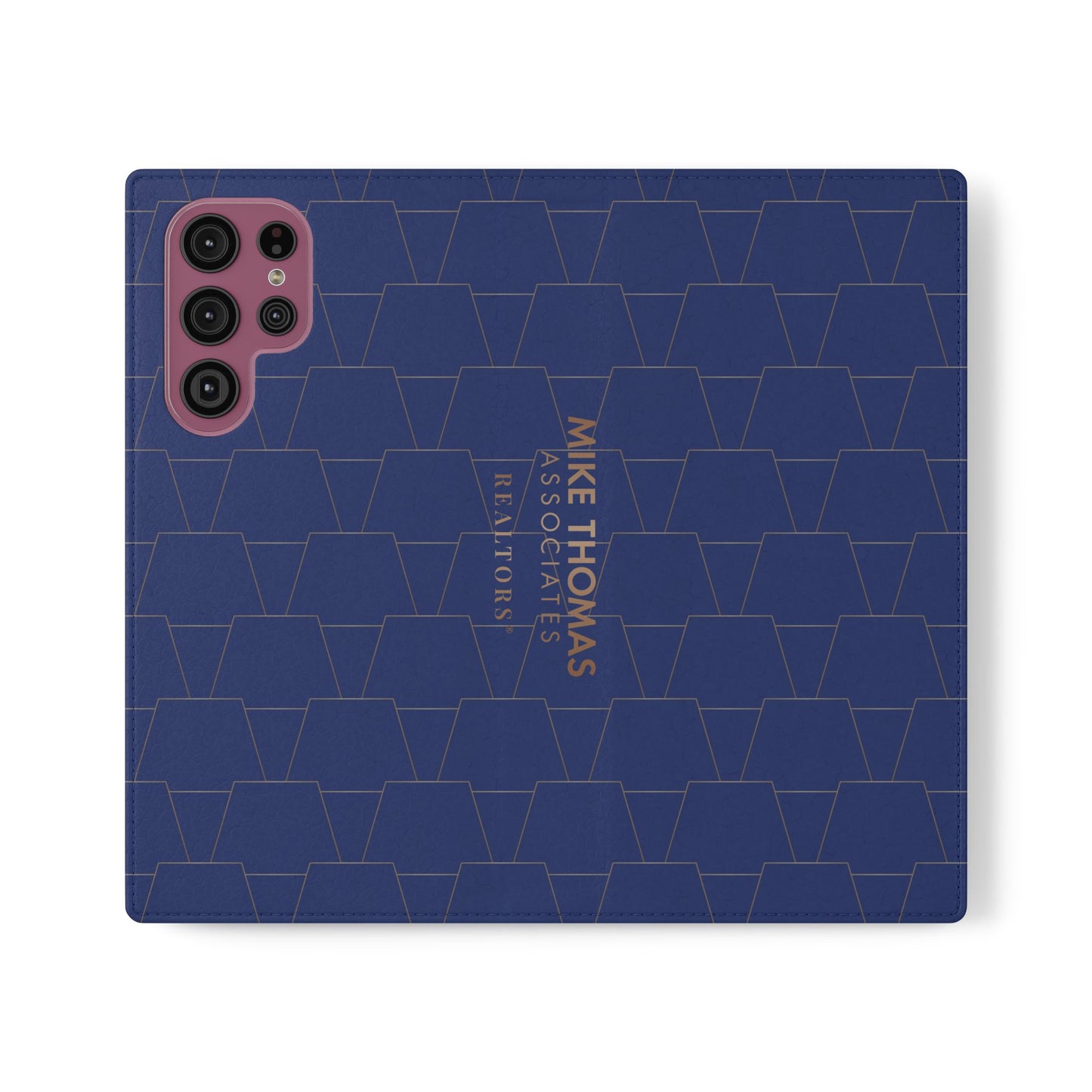 Stylish Flip Case for Smartphones - Geometric Design, Card Slots