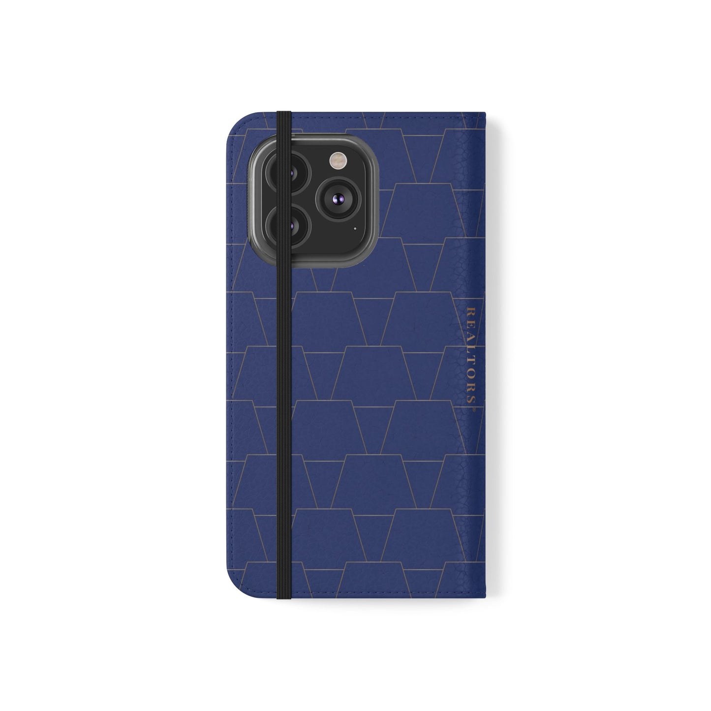 Stylish Flip Case for Smartphones - Geometric Design, Card Slots