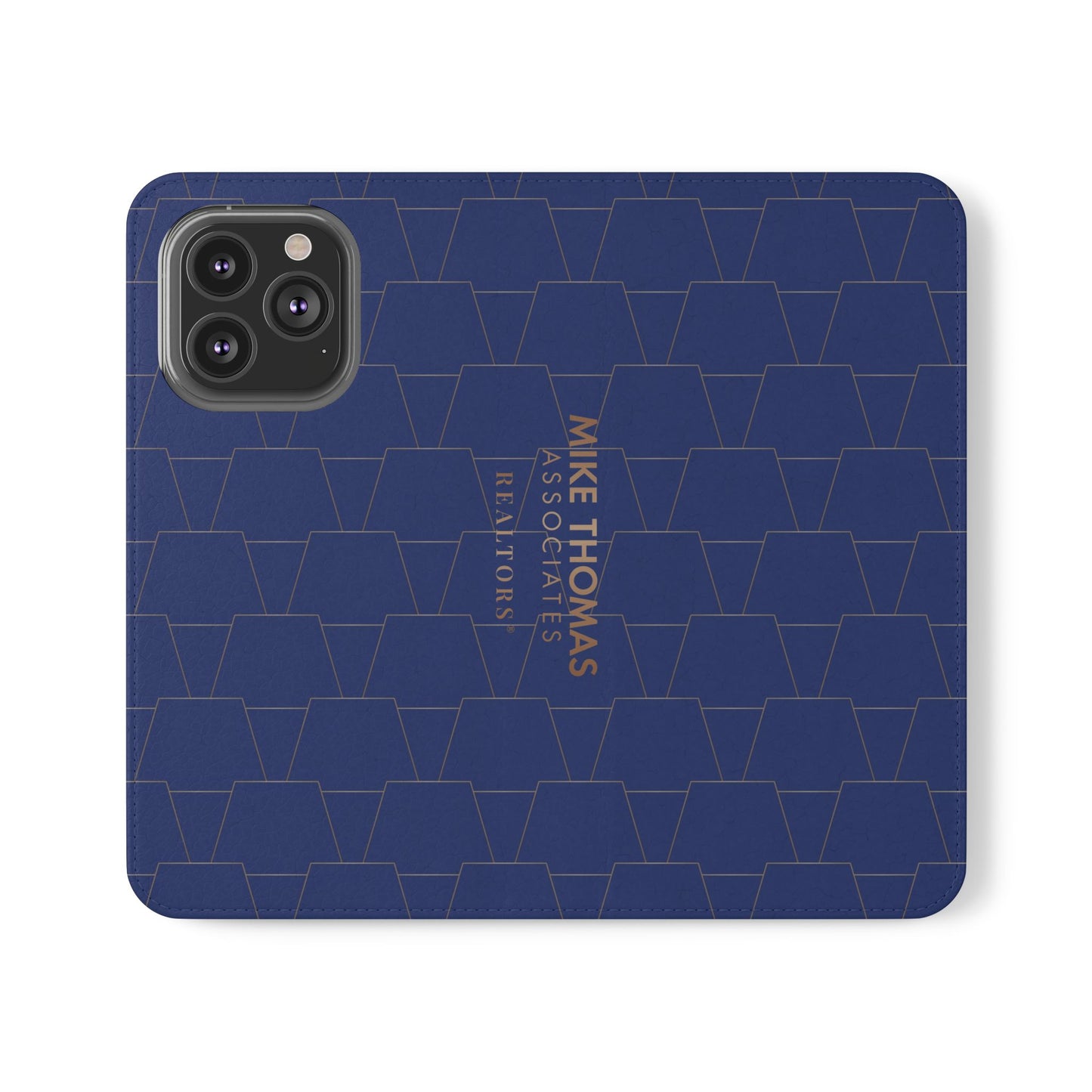 Stylish Flip Case for Smartphones - Geometric Design, Card Slots