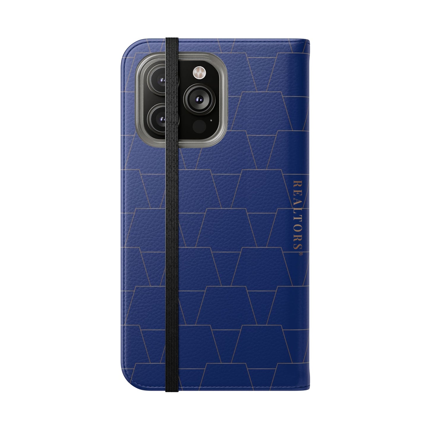 Stylish Flip Case for Smartphones - Geometric Design, Card Slots