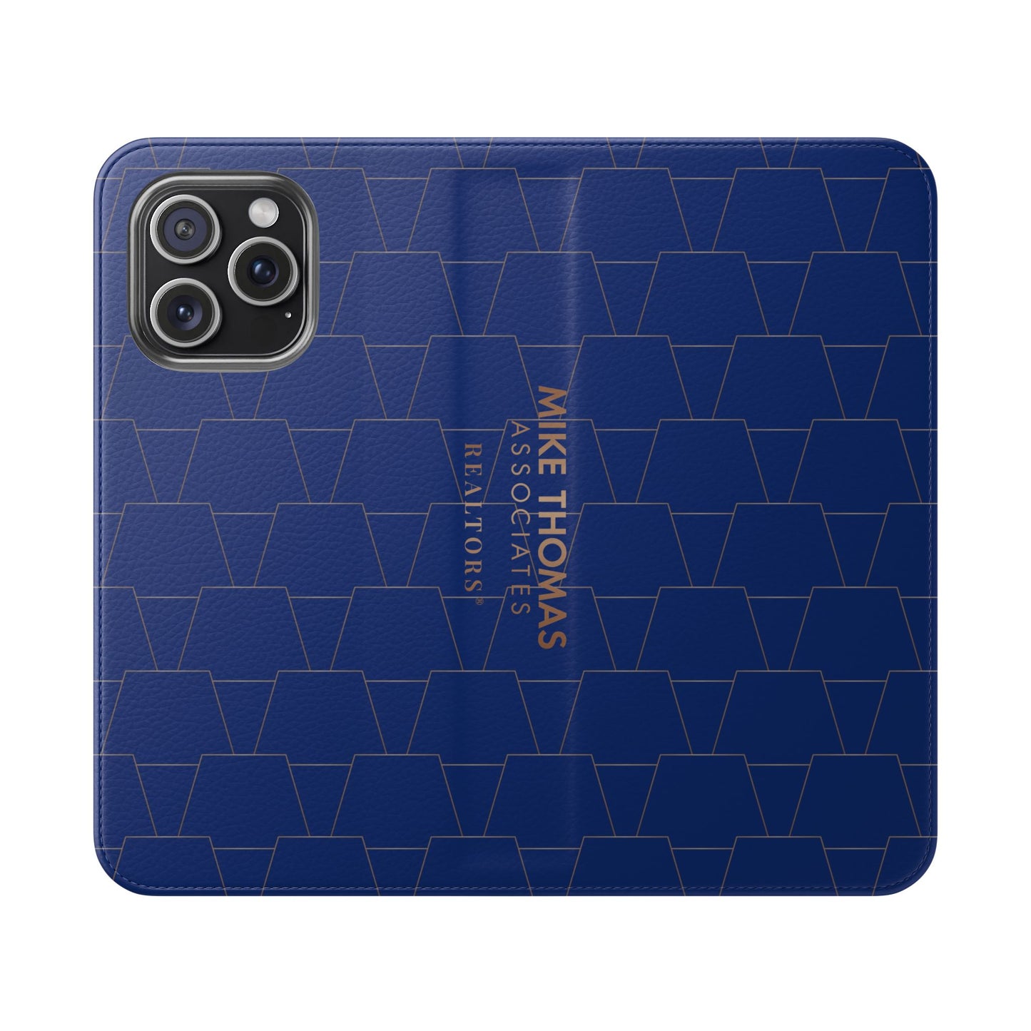 Stylish Flip Case for Smartphones - Geometric Design, Card Slots