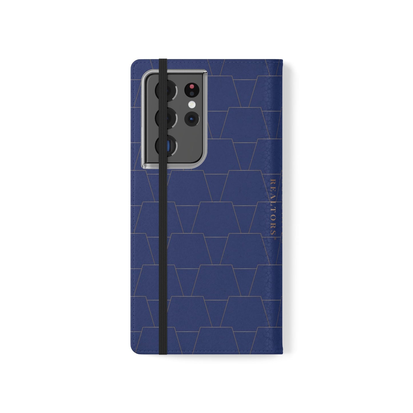 Stylish Flip Case for Smartphones - Geometric Design, Card Slots