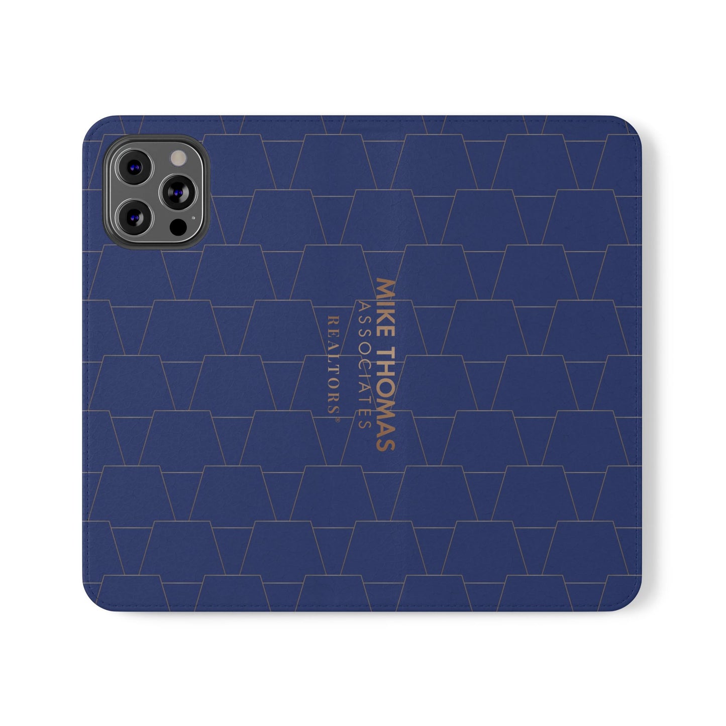 Stylish Flip Case for Smartphones - Geometric Design, Card Slots