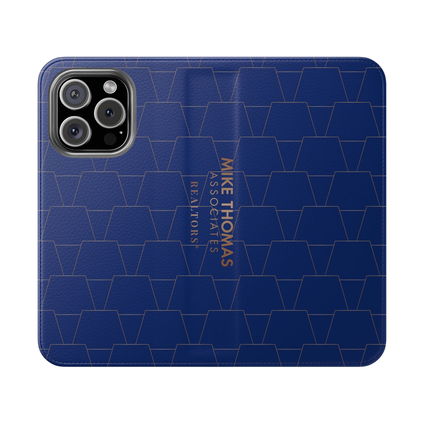 Stylish Flip Case for Smartphones - Geometric Design, Card Slots