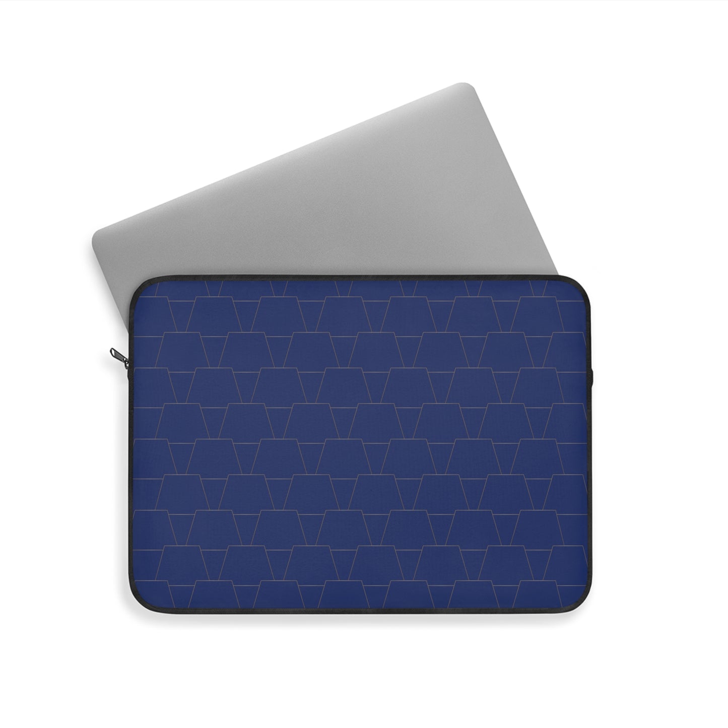 Stylish Navy Laptop Sleeve with Geometric Pattern