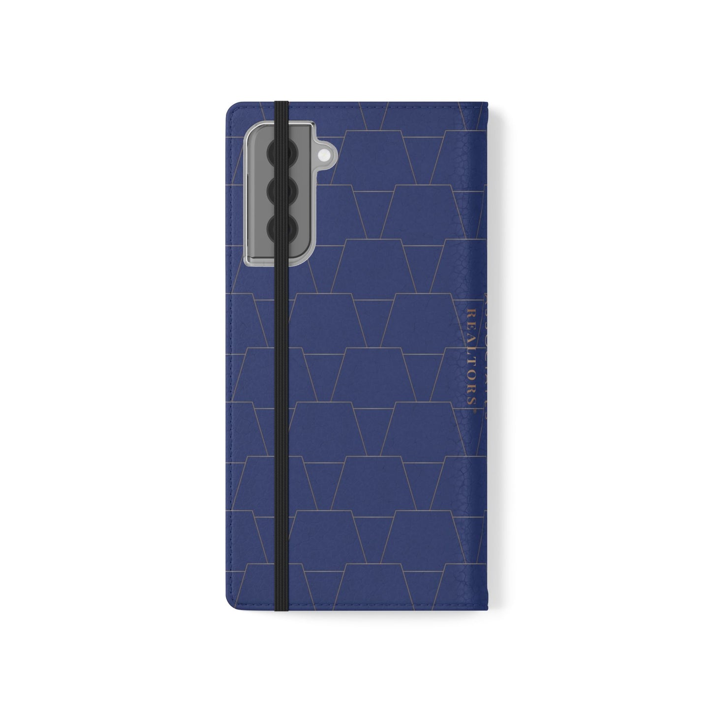 Stylish Flip Case for Smartphones - Geometric Design, Card Slots