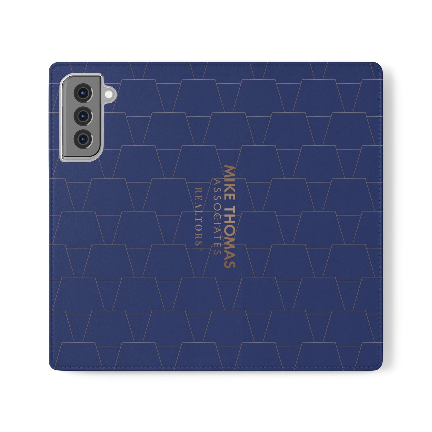 Stylish Flip Case for Smartphones - Geometric Design, Card Slots
