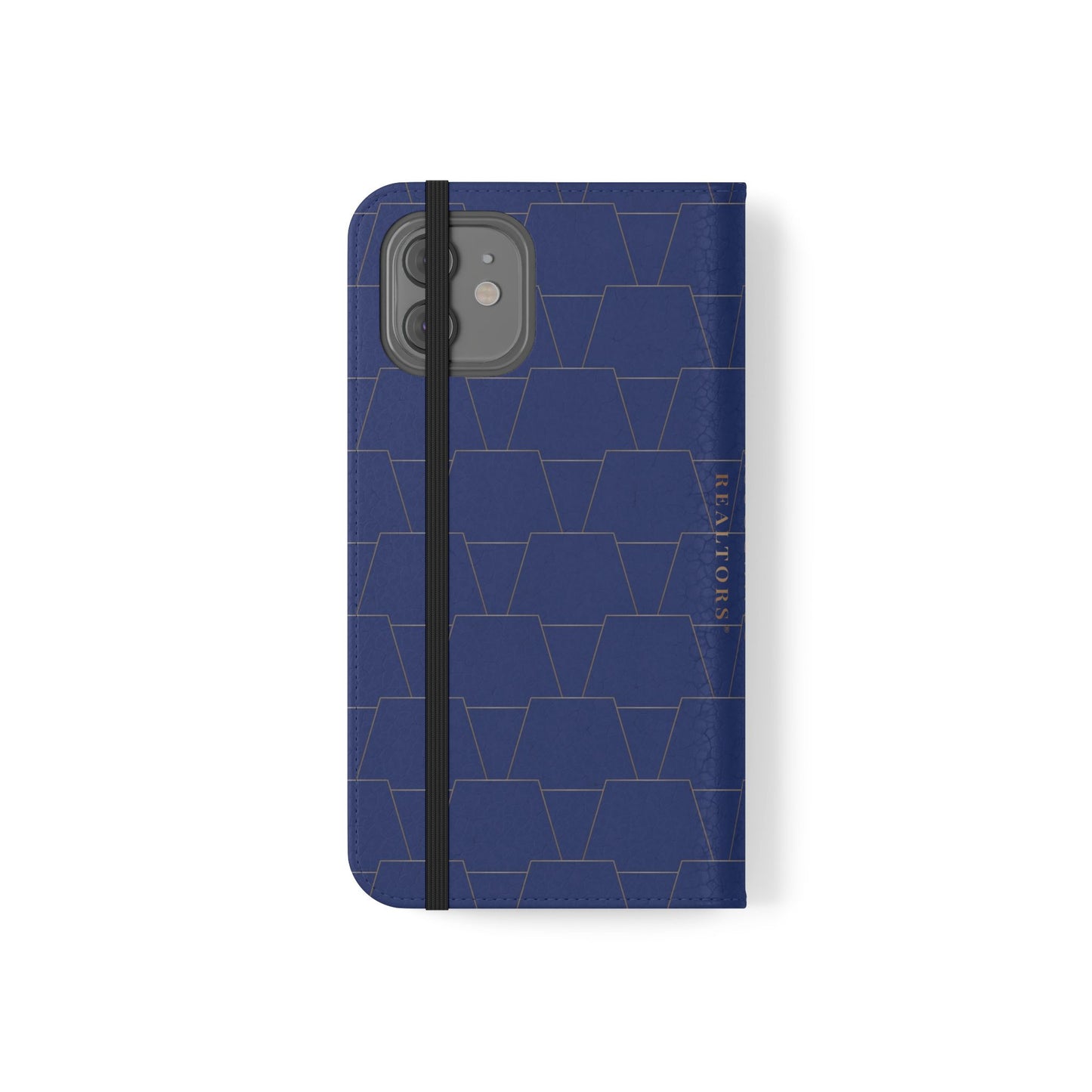 Stylish Flip Case for Smartphones - Geometric Design, Card Slots