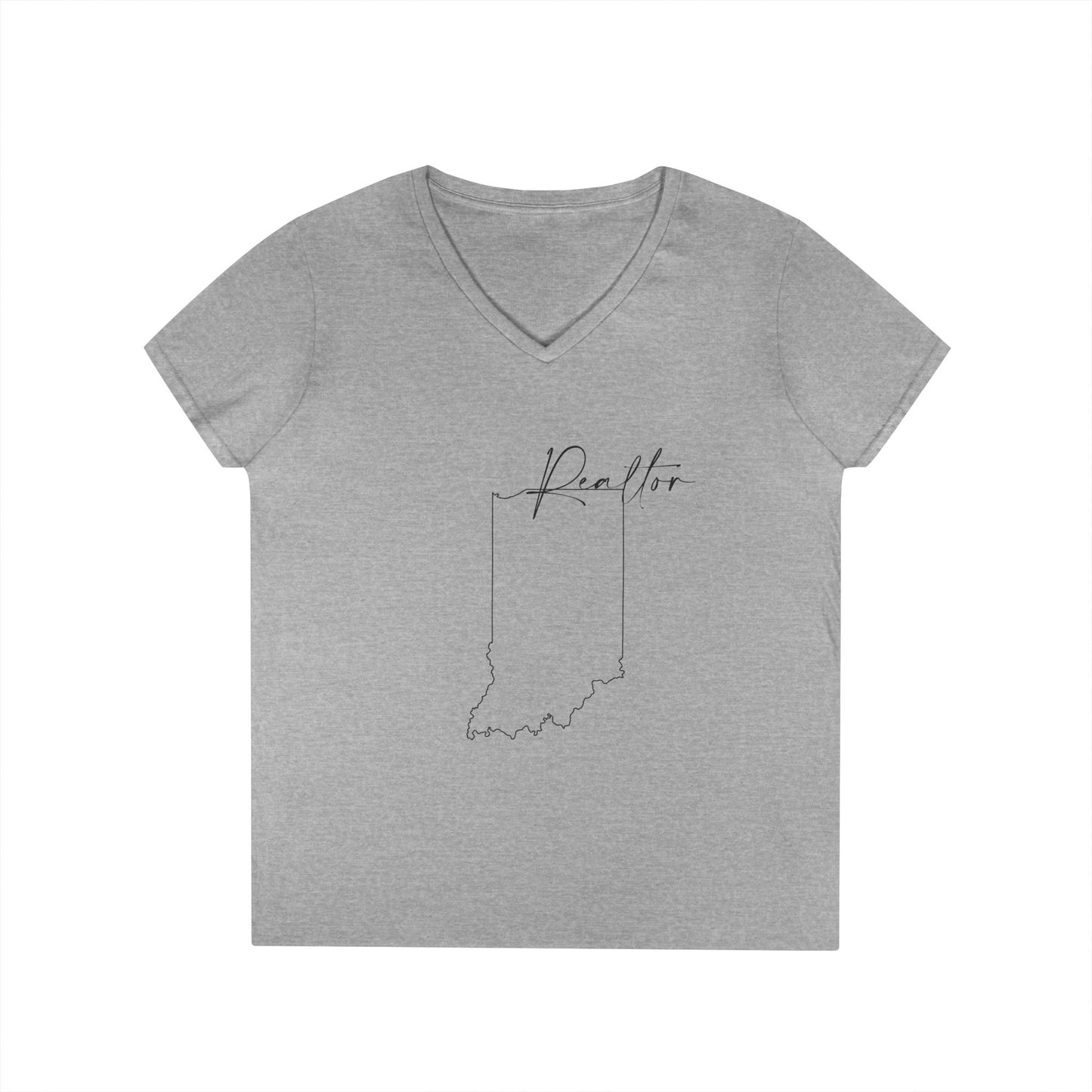 Realtor Indiana Ladies' V-Neck T-Shirt - Chic and Comfortable Style for Real Estate Pros