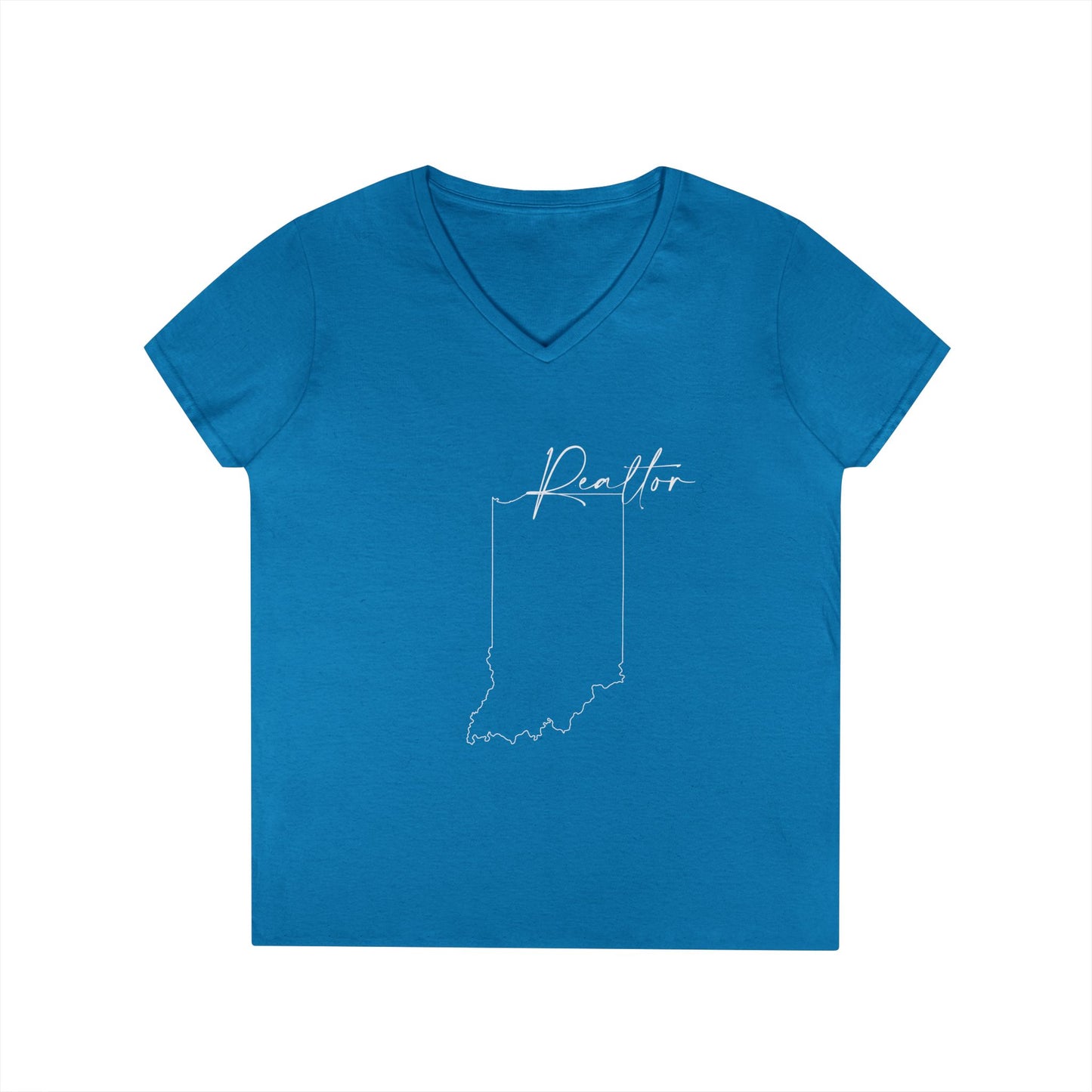 Realtor Indiana Ladies' V-Neck T-Shirt - Chic and Comfortable Style for Real Estate Pros