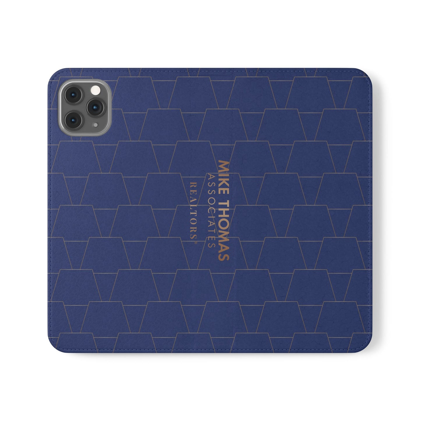 Stylish Flip Case for Smartphones - Geometric Design, Card Slots