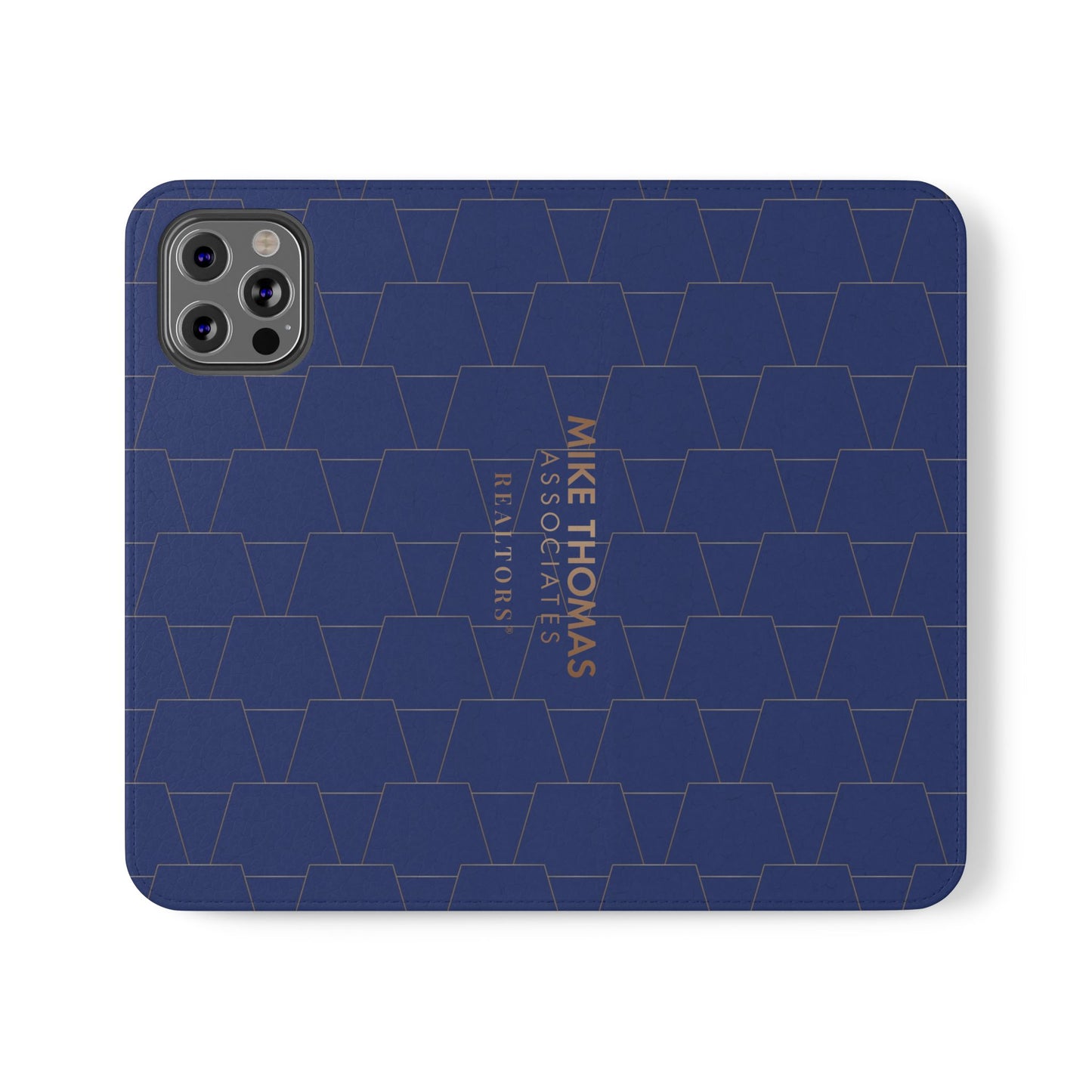 Stylish Flip Case for Smartphones - Geometric Design, Card Slots