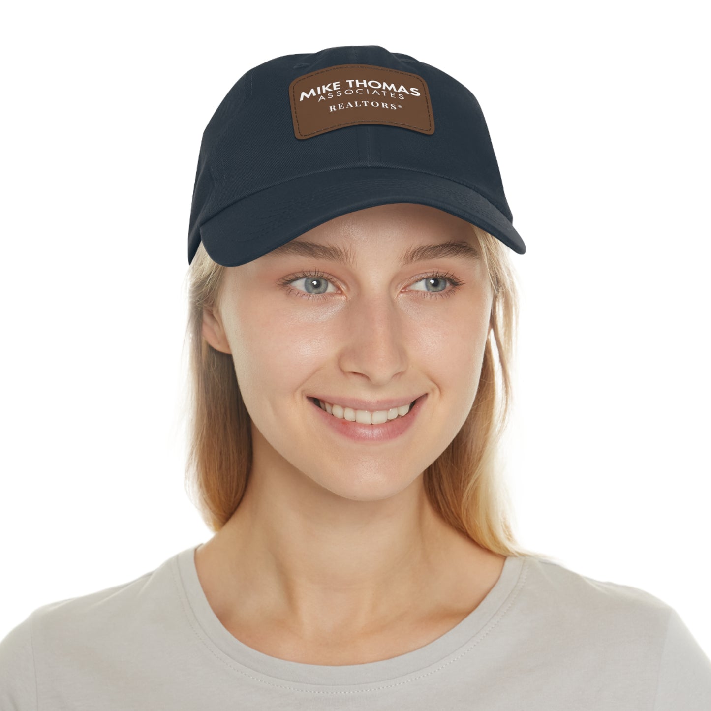 Classic Dad Hat with Leather Patch - Personalized Realtor Cap