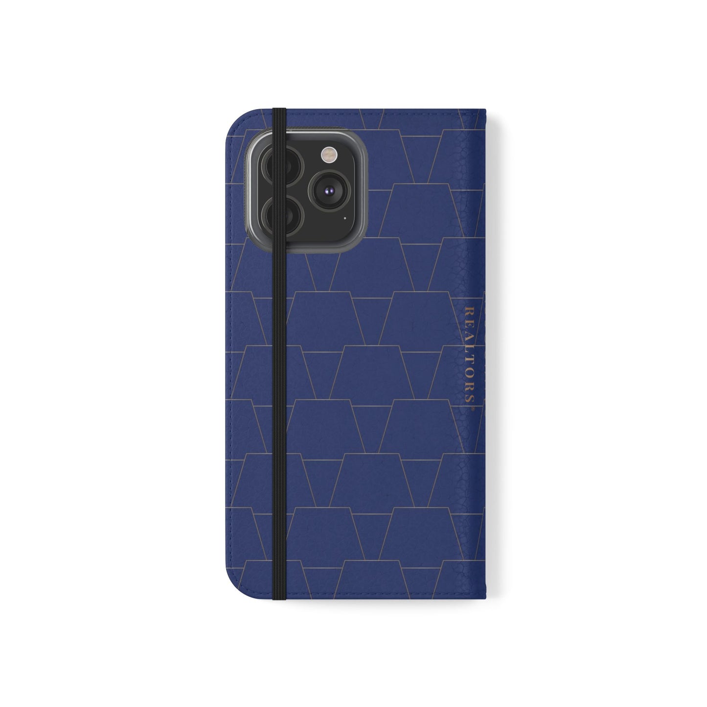Stylish Flip Case for Smartphones - Geometric Design, Card Slots