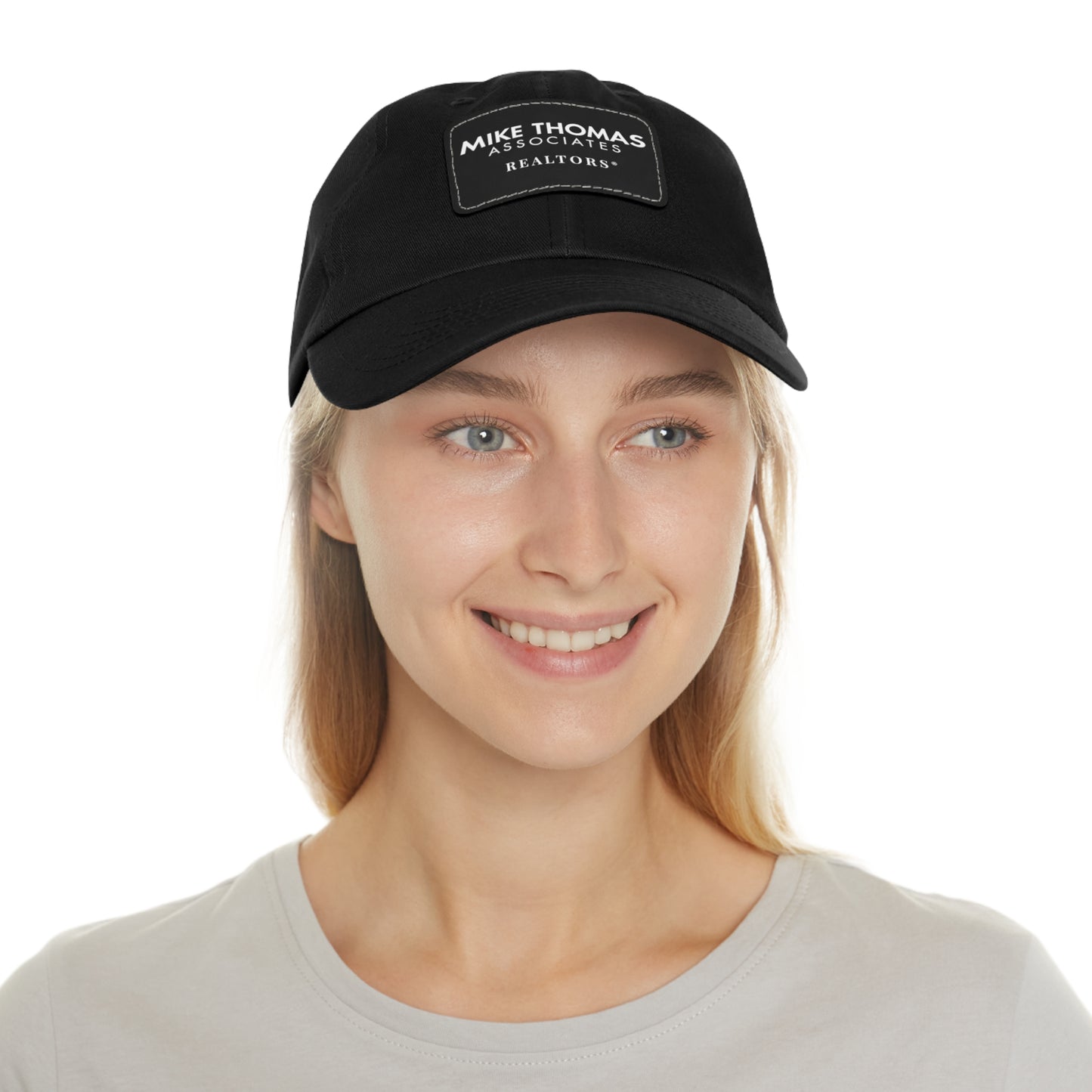 Classic Dad Hat with Leather Patch - Personalized Realtor Cap