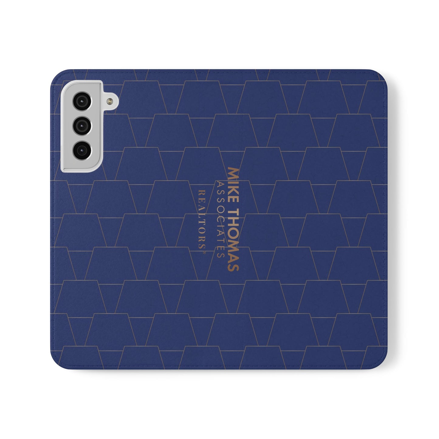 Stylish Flip Case for Smartphones - Geometric Design, Card Slots