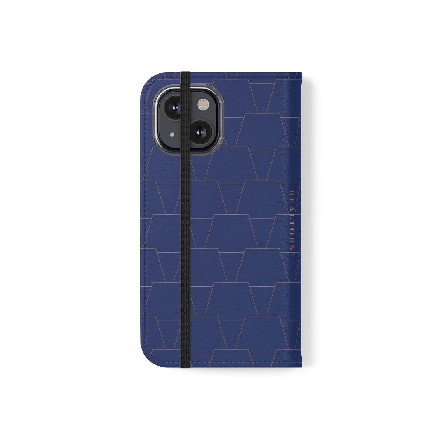 Stylish Flip Case for Smartphones - Geometric Design, Card Slots