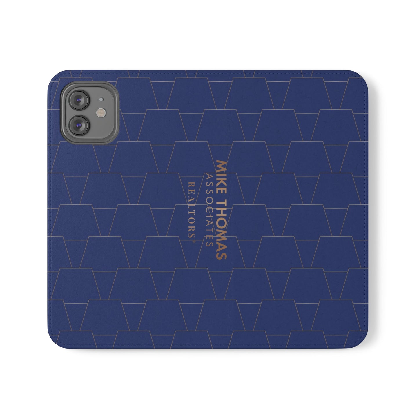 Stylish Flip Case for Smartphones - Geometric Design, Card Slots