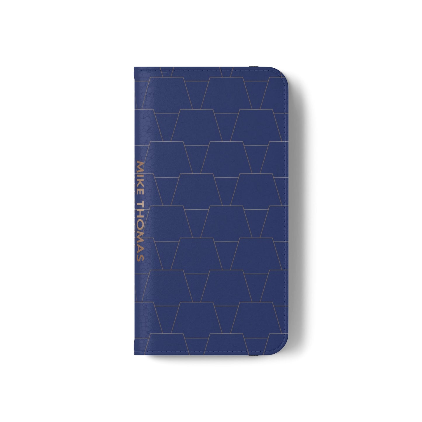 Stylish Flip Case for Smartphones - Geometric Design, Card Slots