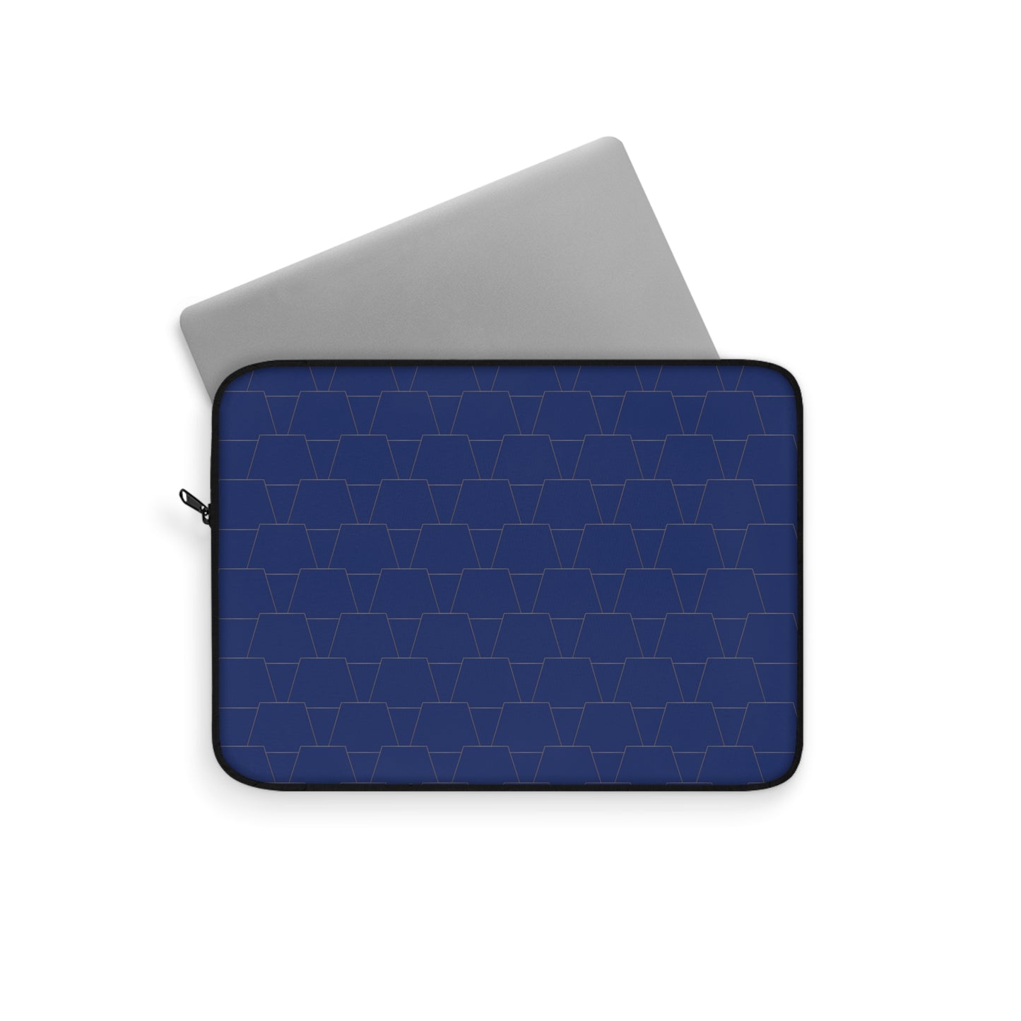 Stylish Navy Laptop Sleeve with Geometric Pattern