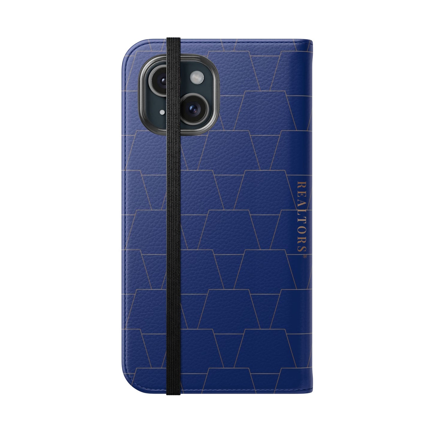 Stylish Flip Case for Smartphones - Geometric Design, Card Slots