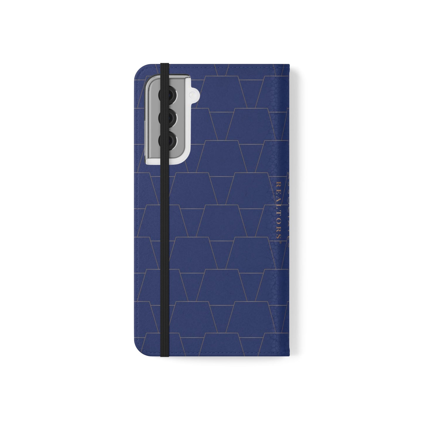 Stylish Flip Case for Smartphones - Geometric Design, Card Slots