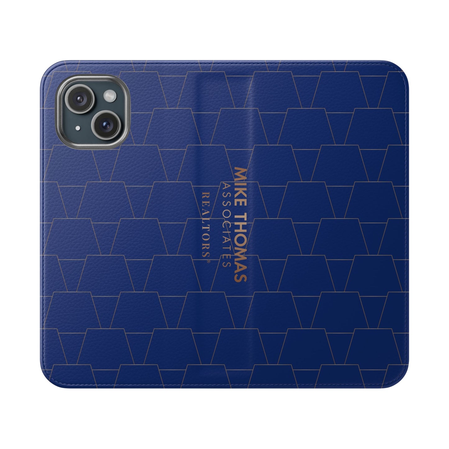 Stylish Flip Case for Smartphones - Geometric Design, Card Slots
