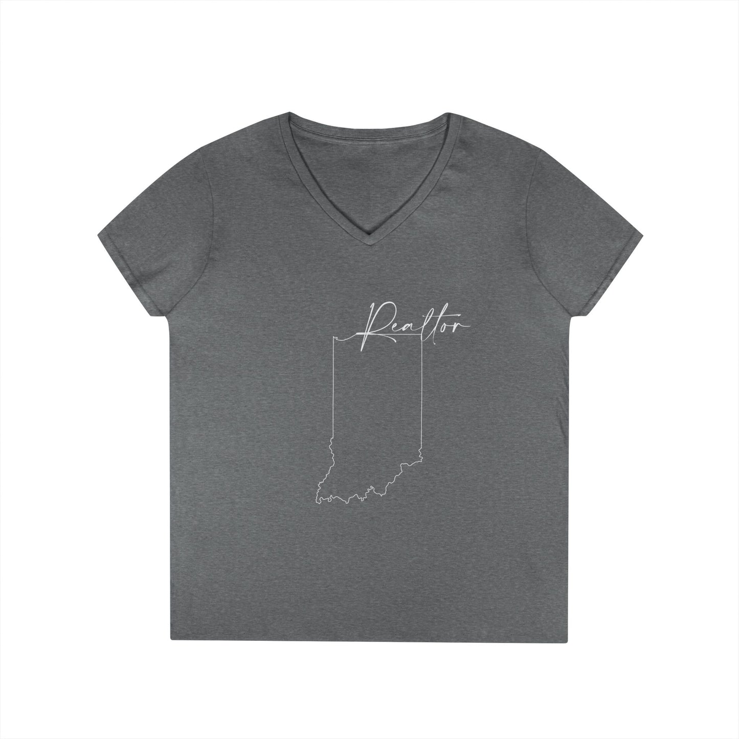 Realtor Indiana Ladies' V-Neck T-Shirt - Chic and Comfortable Style for Real Estate Pros