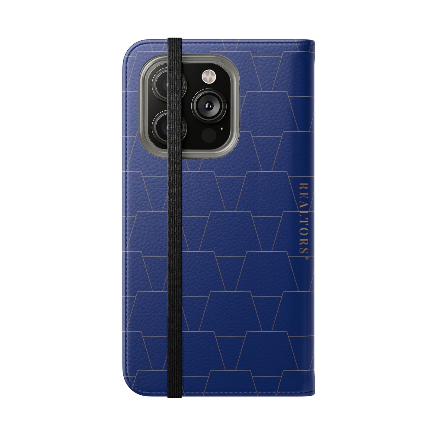 Stylish Flip Case for Smartphones - Geometric Design, Card Slots