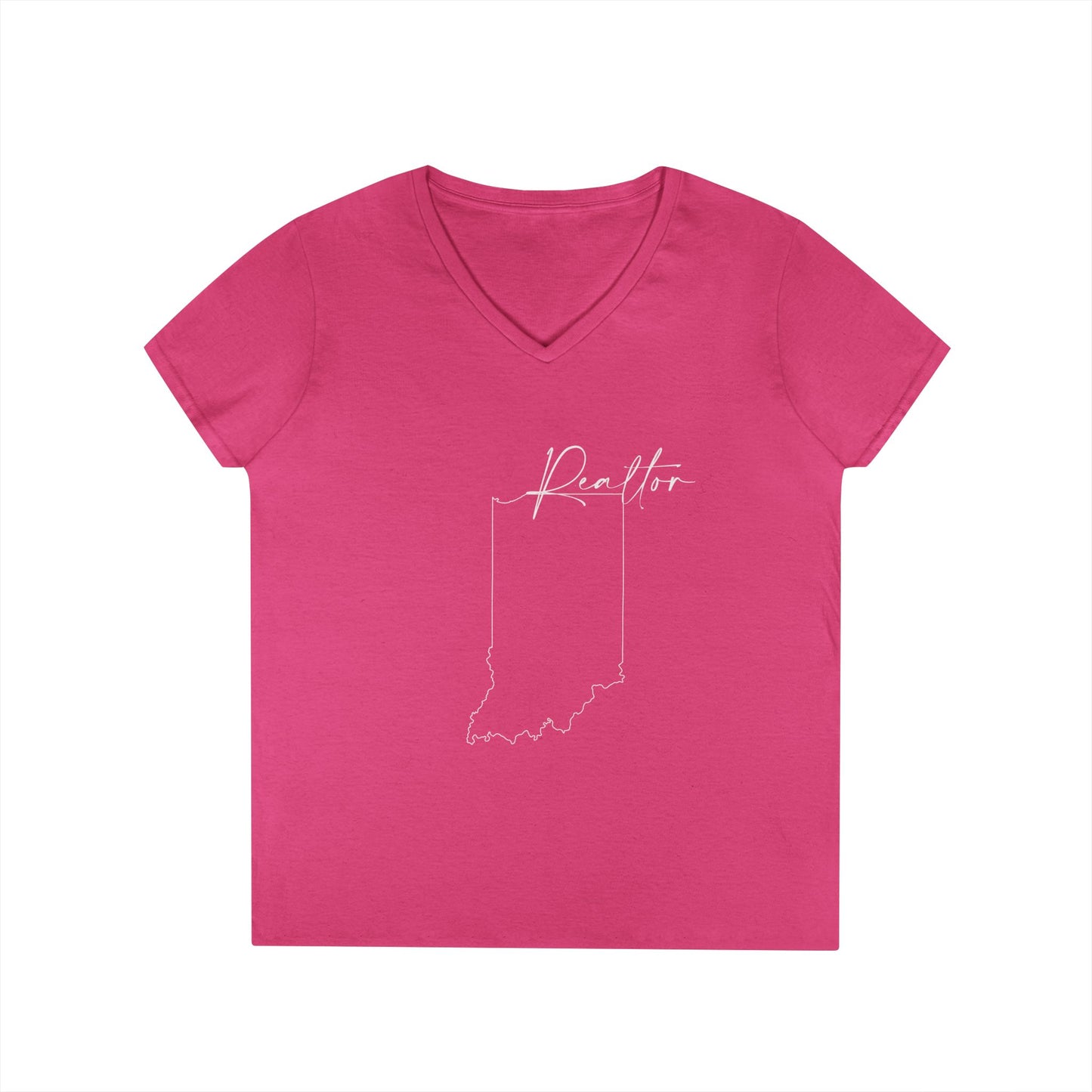 Realtor Indiana Ladies' V-Neck T-Shirt - Chic and Comfortable Style for Real Estate Pros