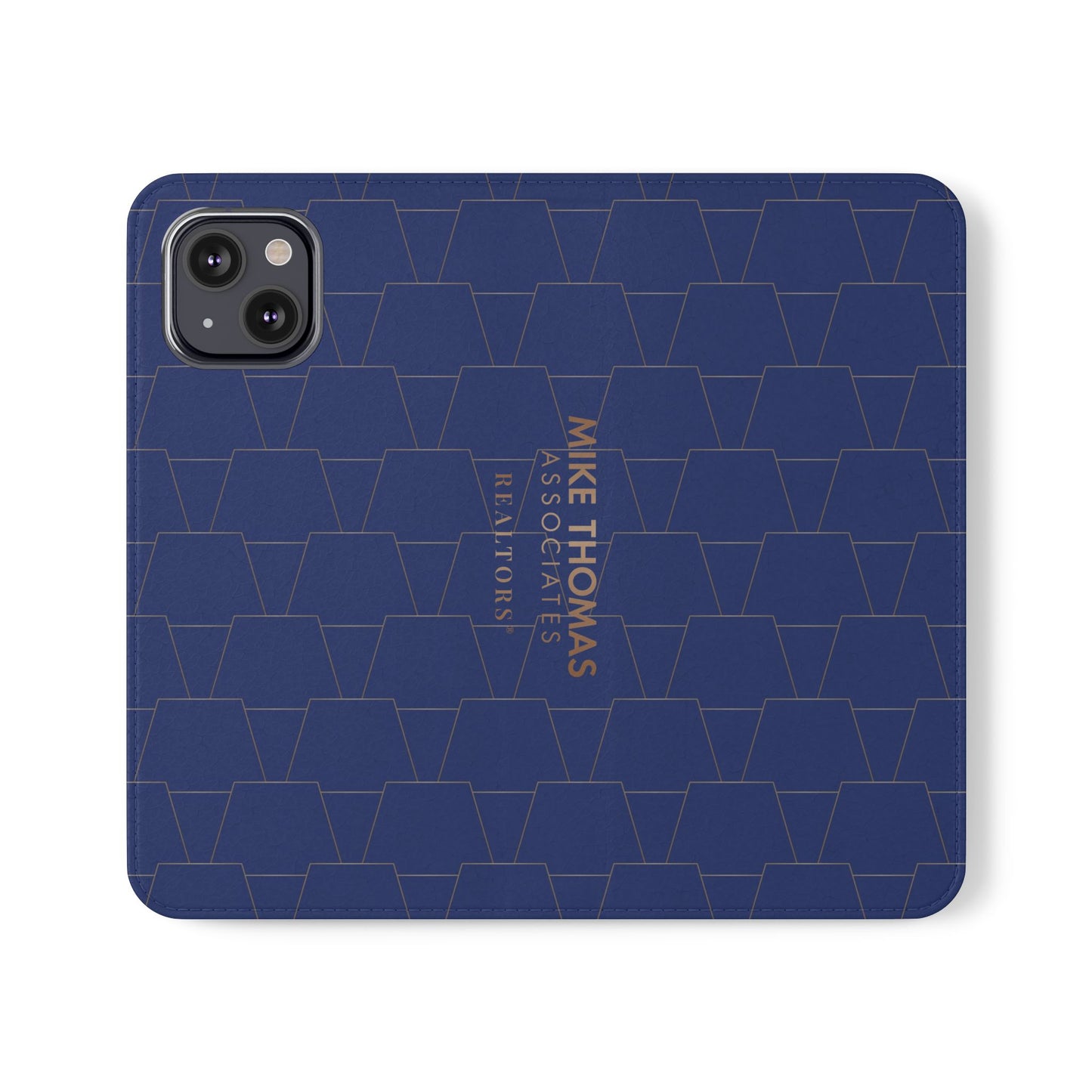Stylish Flip Case for Smartphones - Geometric Design, Card Slots