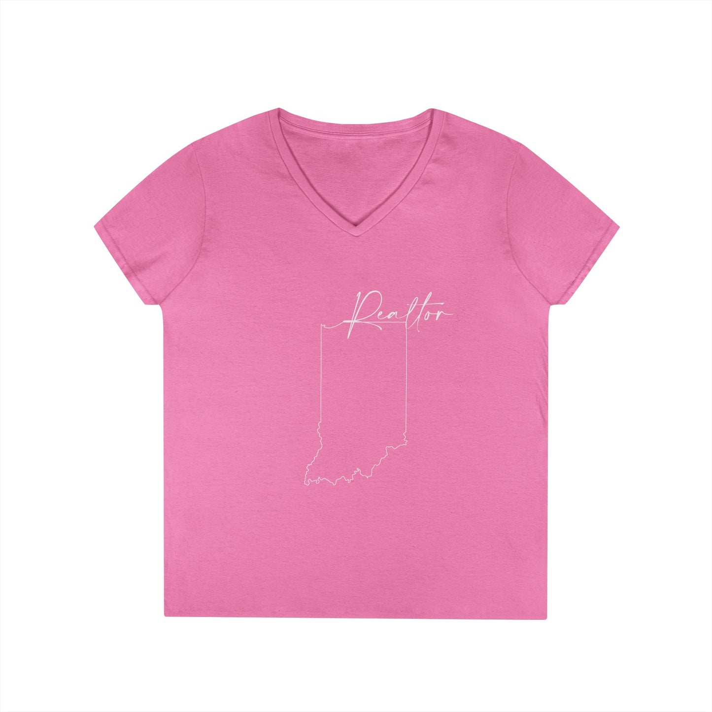 Realtor Indiana Ladies' V-Neck T-Shirt - Chic and Comfortable Style for Real Estate Pros
