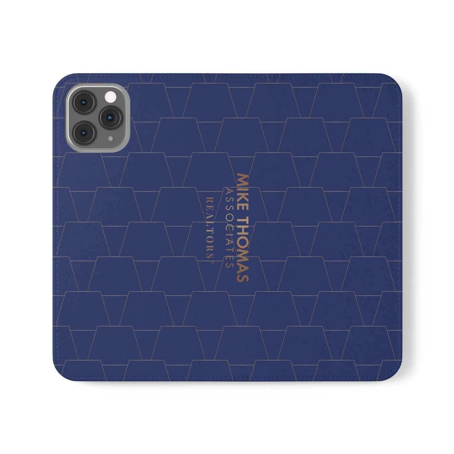 Stylish Flip Case for Smartphones - Geometric Design, Card Slots