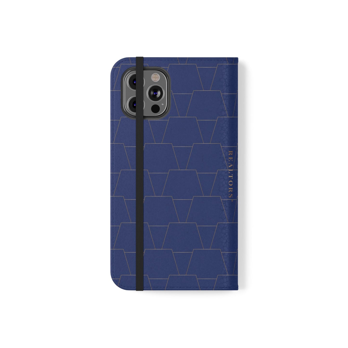 Stylish Flip Case for Smartphones - Geometric Design, Card Slots