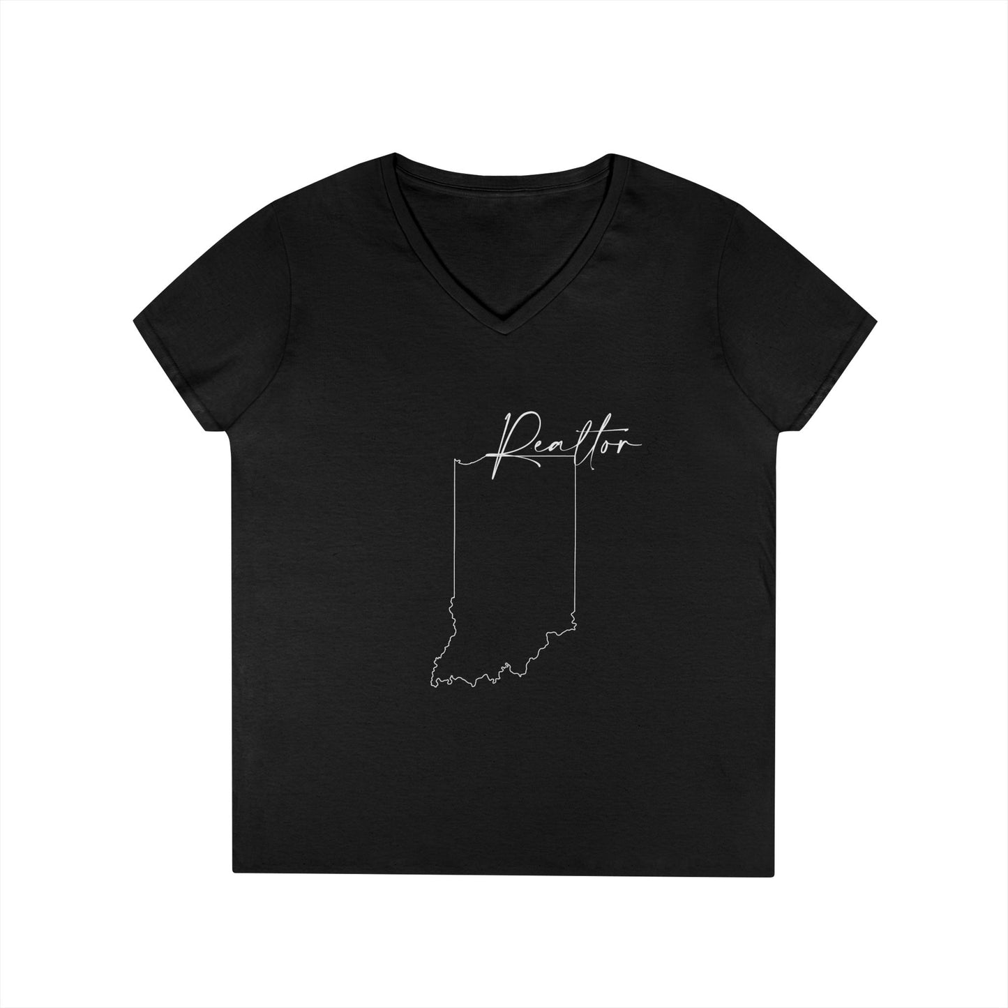 Realtor Indiana Ladies' V-Neck T-Shirt - Chic and Comfortable Style for Real Estate Pros