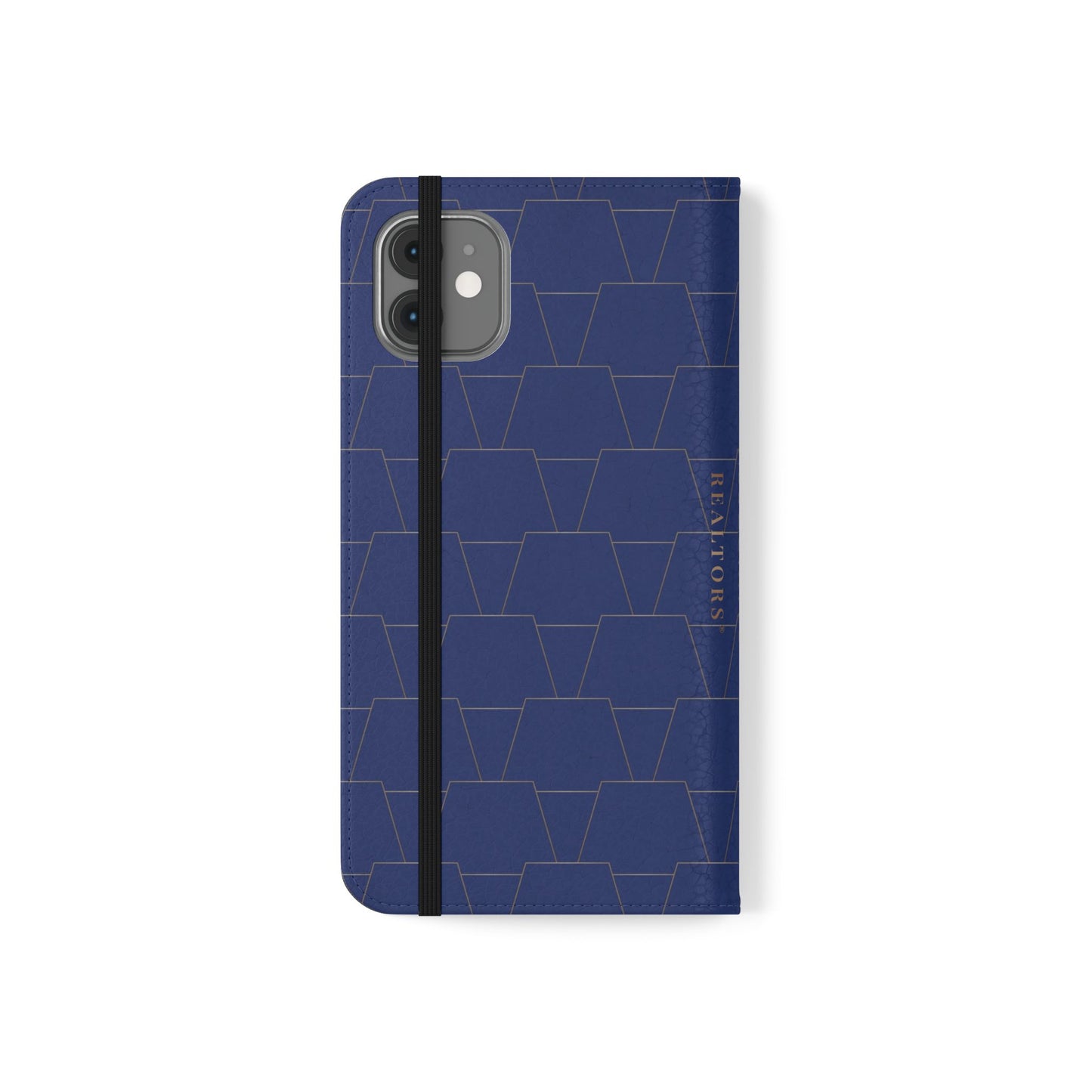 Stylish Flip Case for Smartphones - Geometric Design, Card Slots