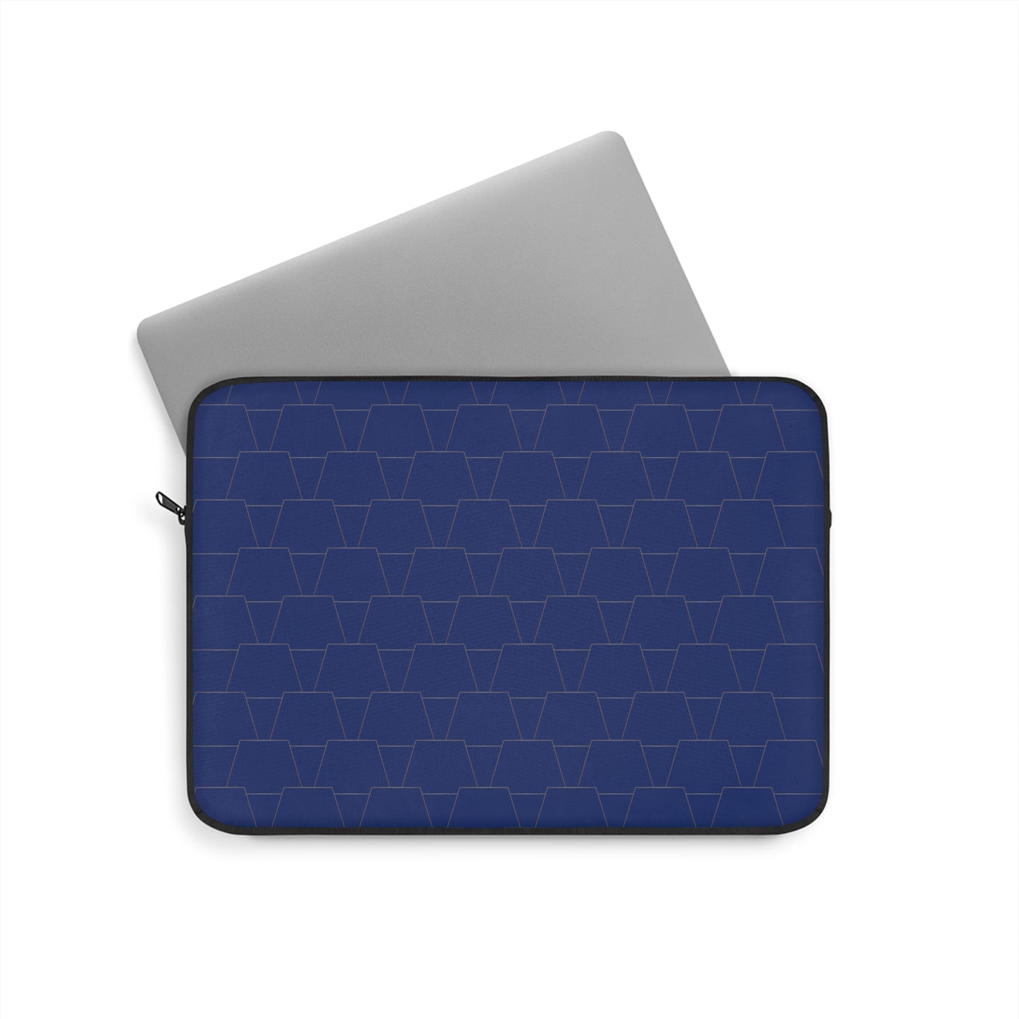 Stylish Navy Laptop Sleeve with Geometric Pattern
