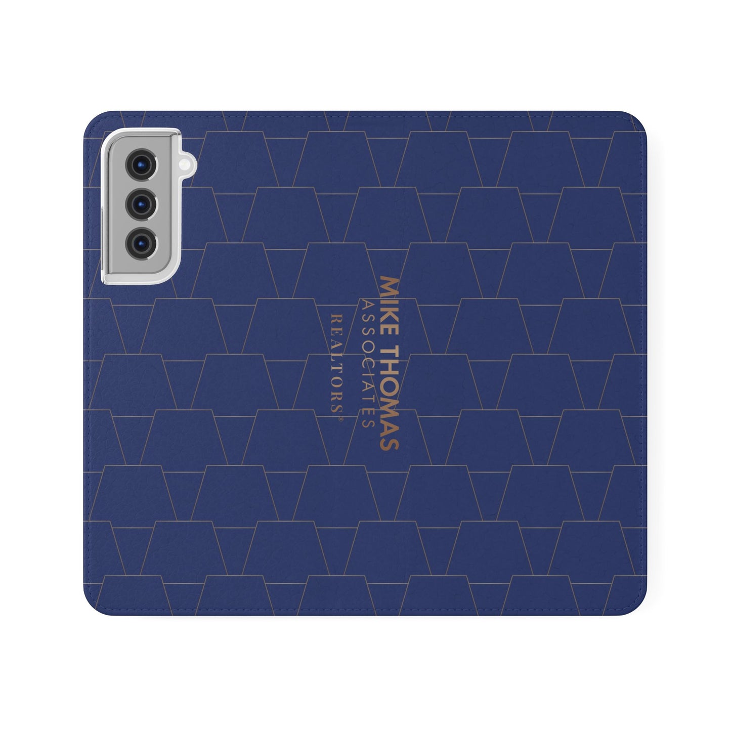 Stylish Flip Case for Smartphones - Geometric Design, Card Slots