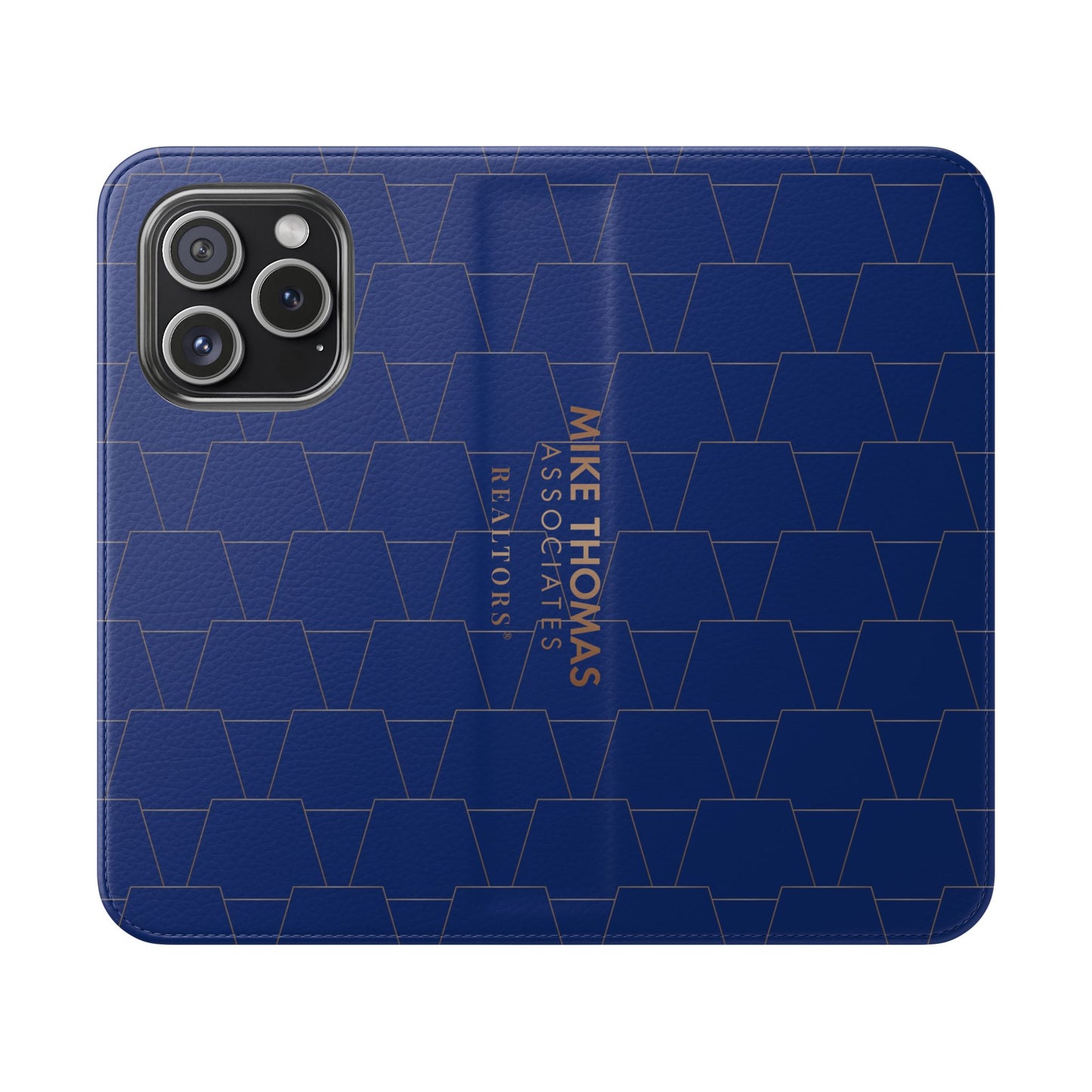 Stylish Flip Case for Smartphones - Geometric Design, Card Slots