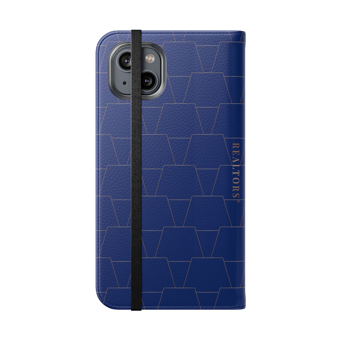 Stylish Flip Case for Smartphones - Geometric Design, Card Slots
