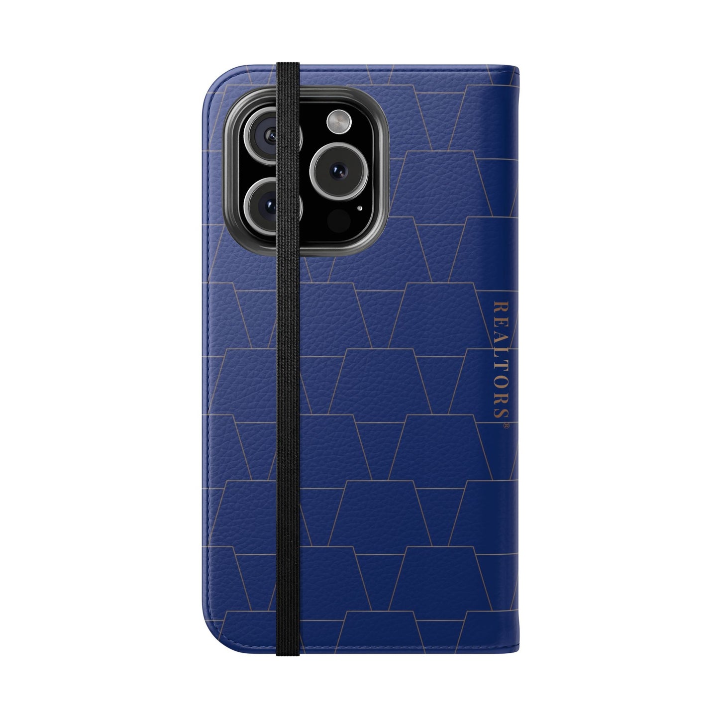 Stylish Flip Case for Smartphones - Geometric Design, Card Slots