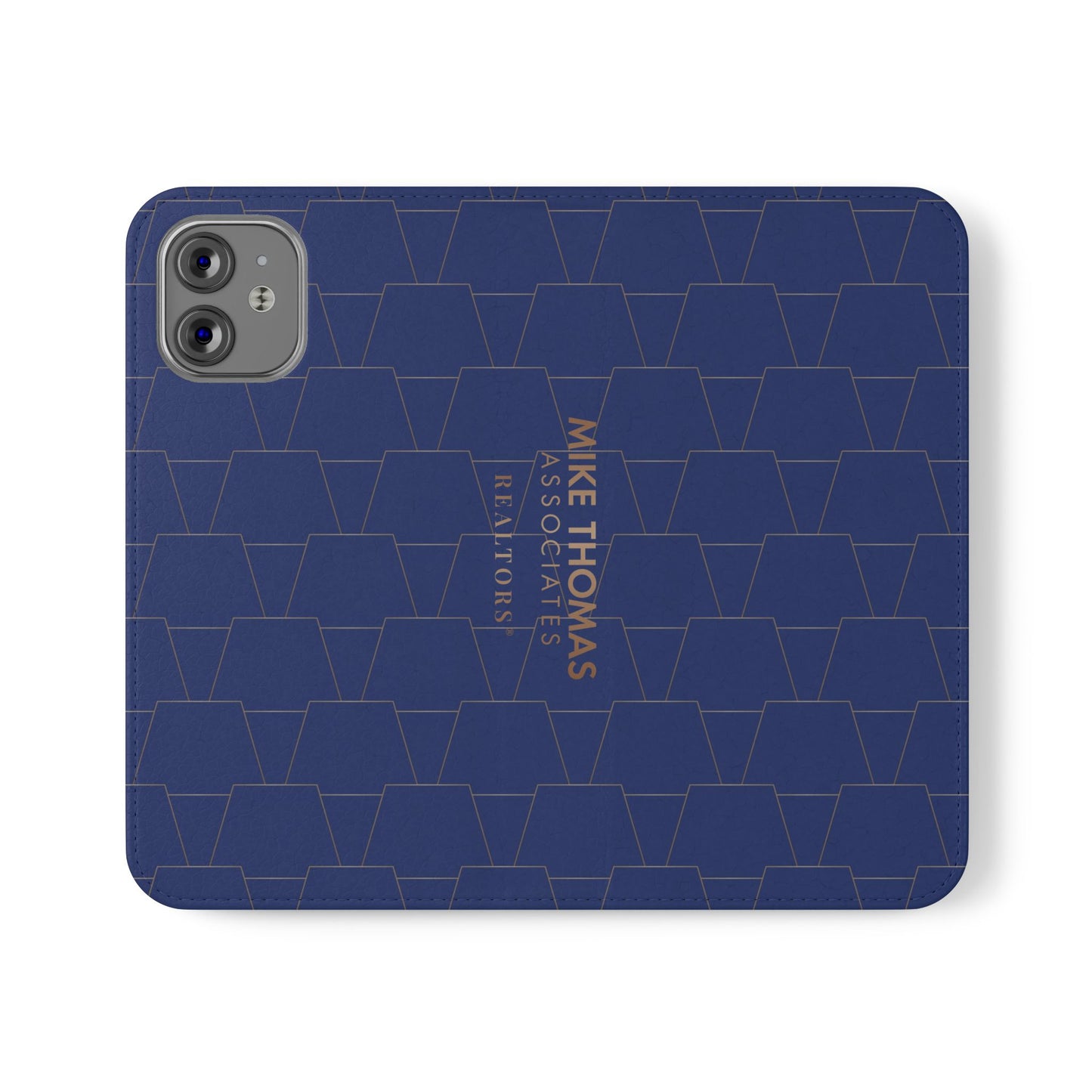 Stylish Flip Case for Smartphones - Geometric Design, Card Slots