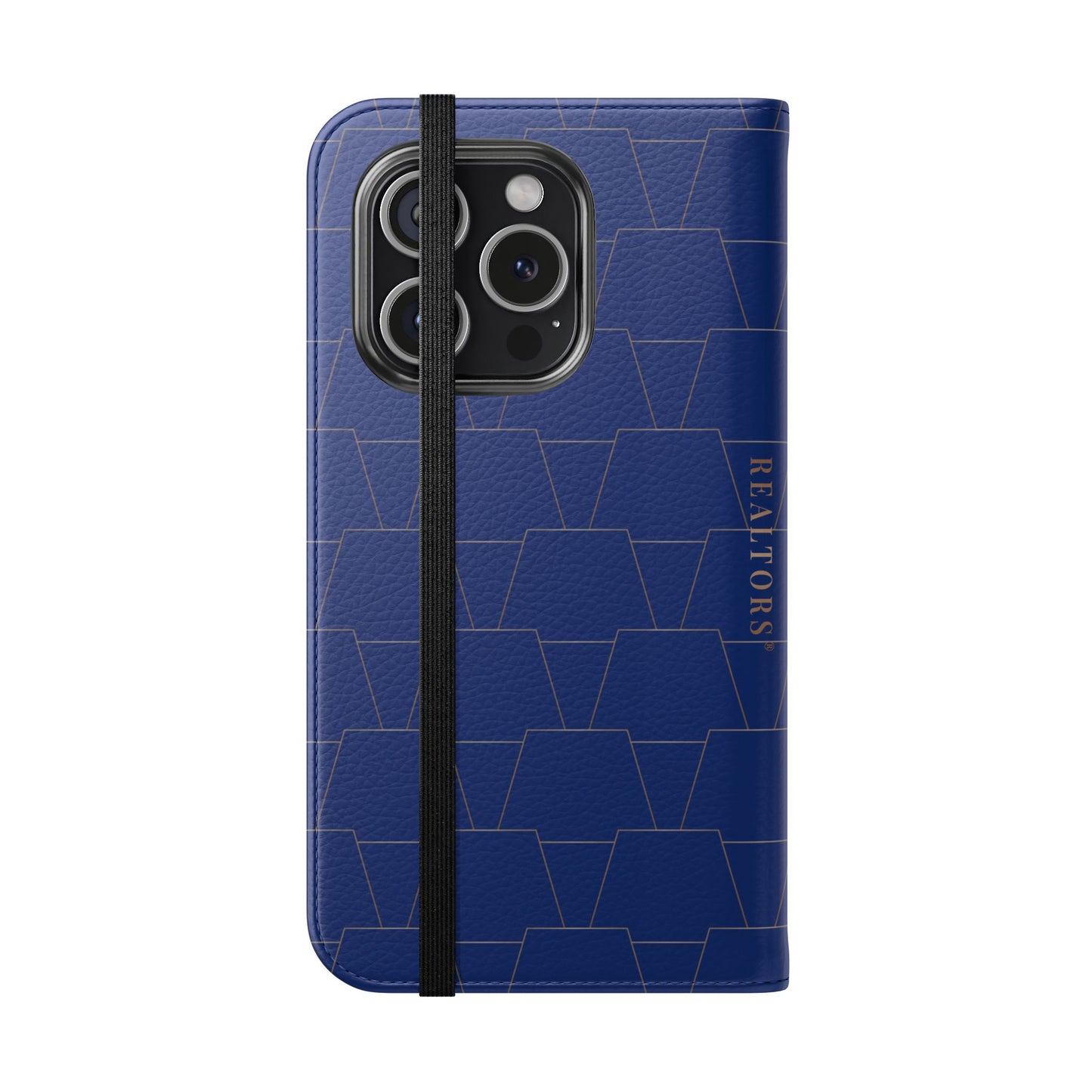 Stylish Flip Case for Smartphones - Geometric Design, Card Slots