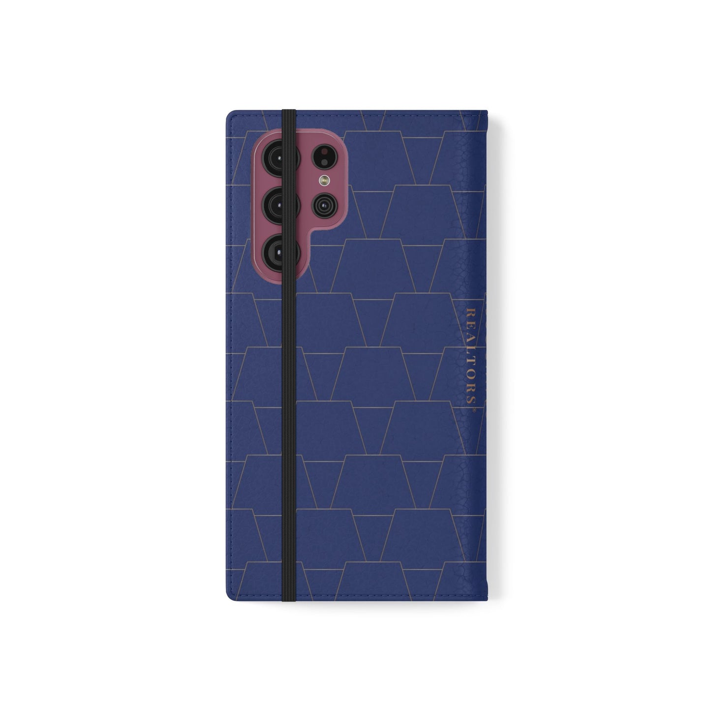 Stylish Flip Case for Smartphones - Geometric Design, Card Slots
