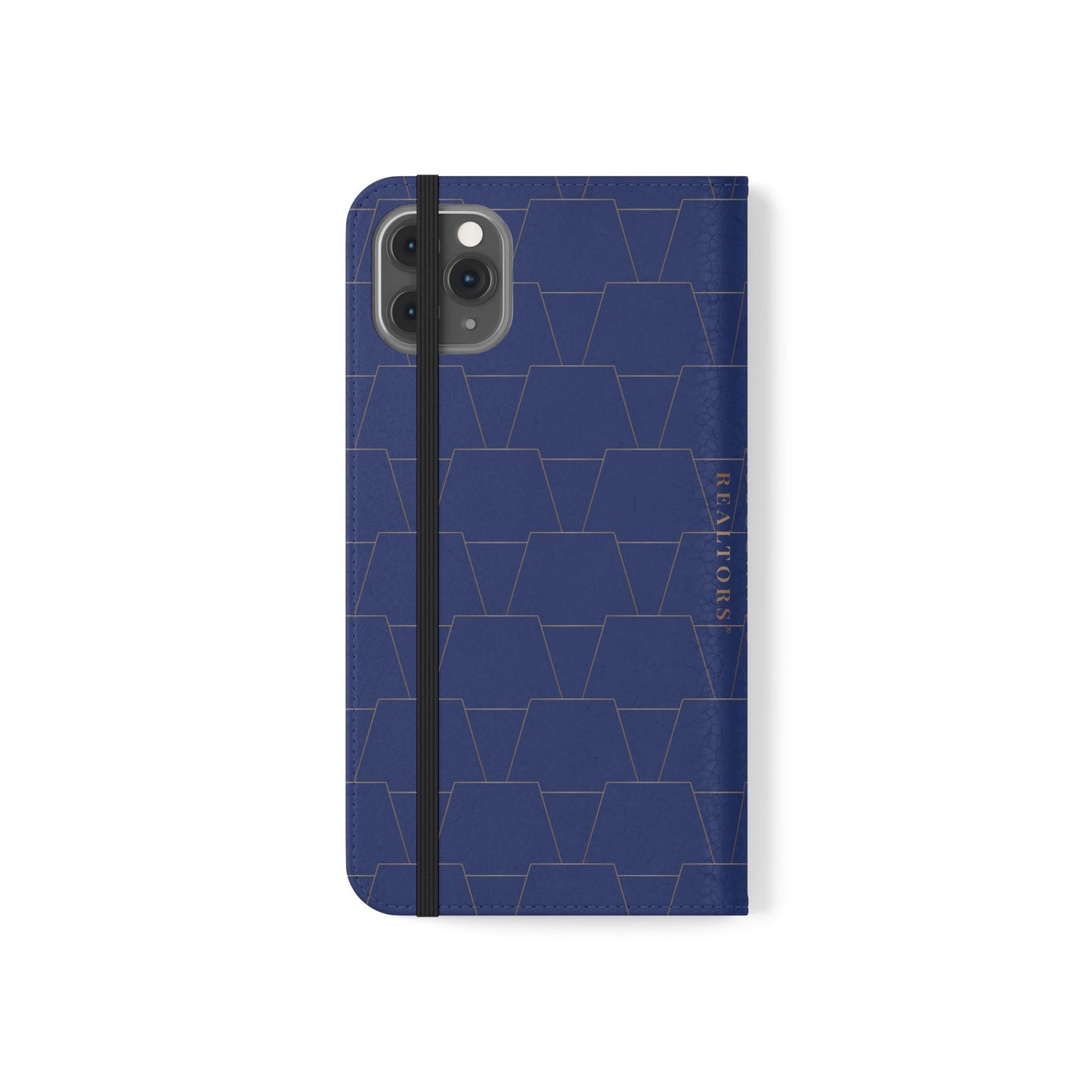 Stylish Flip Case for Smartphones - Geometric Design, Card Slots