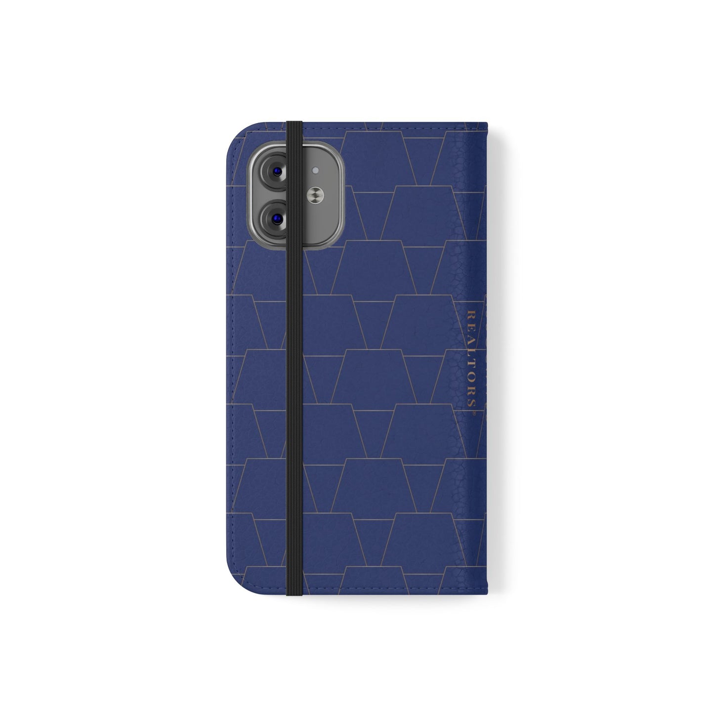 Stylish Flip Case for Smartphones - Geometric Design, Card Slots