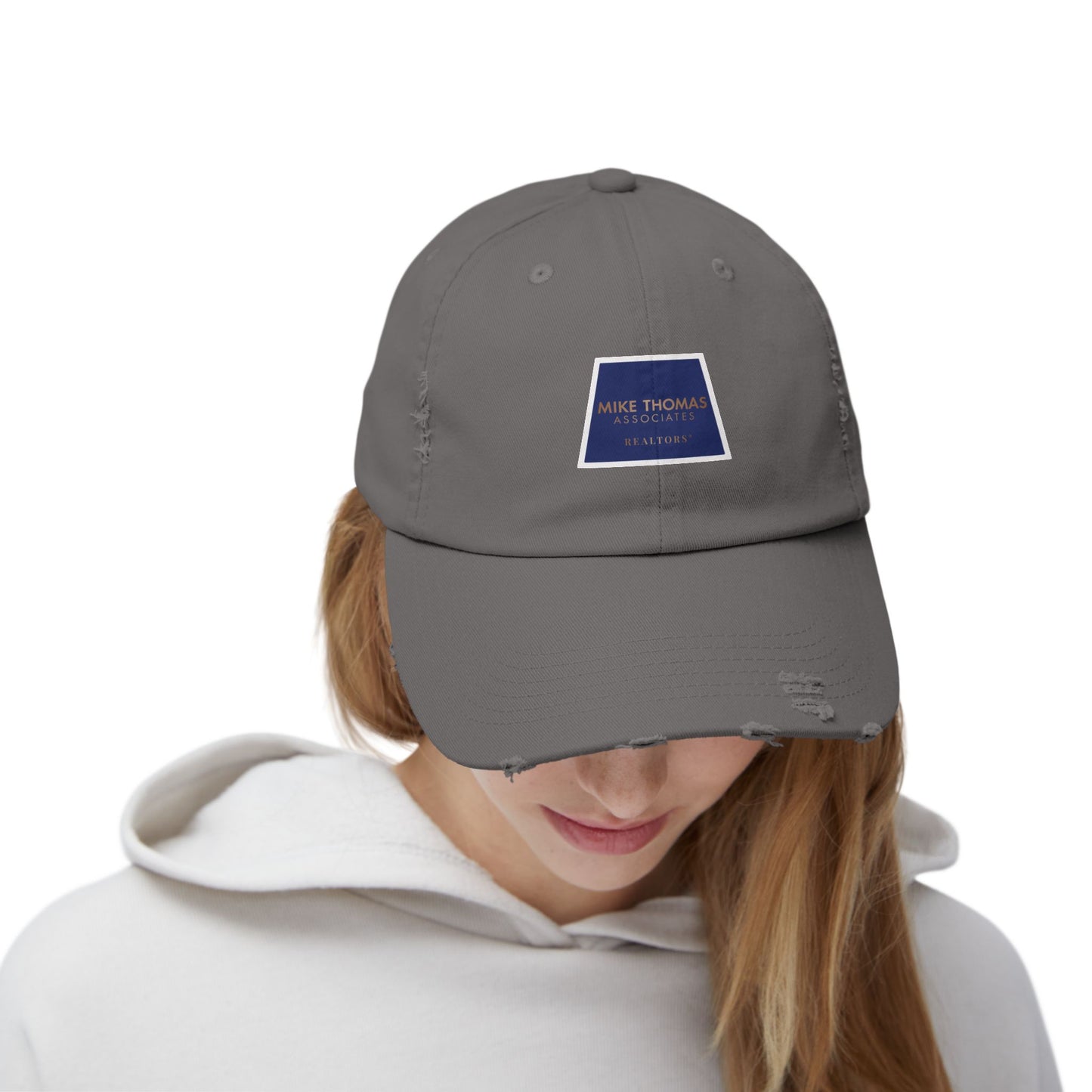 Unisex Distressed Cap with Realtor Logo - Casual Everyday Accessory