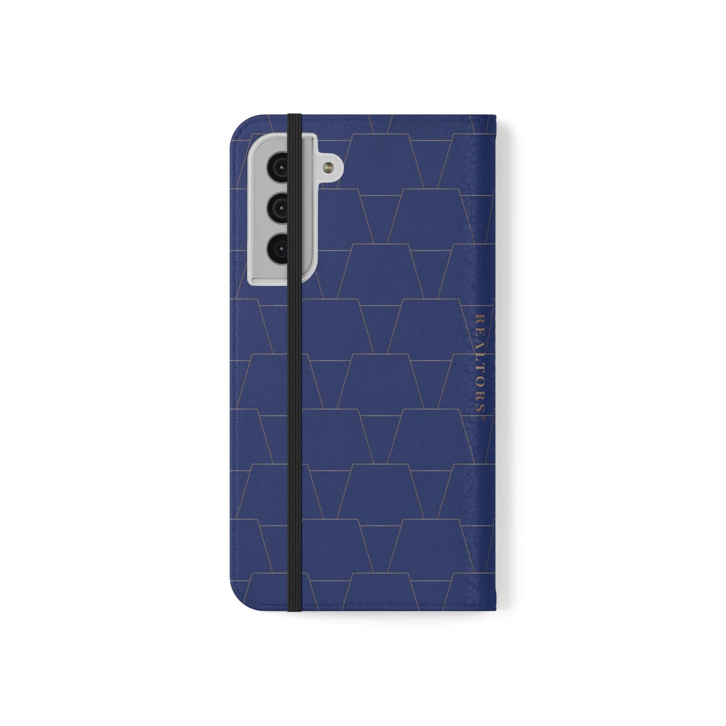 Stylish Flip Case for Smartphones - Geometric Design, Card Slots
