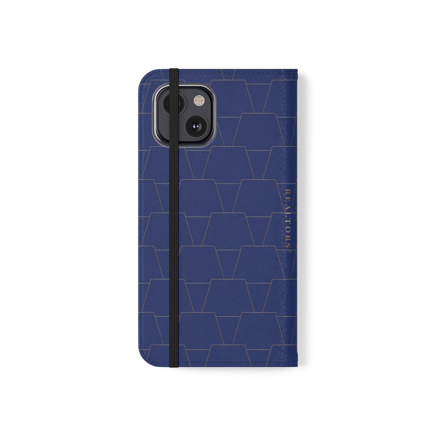 Stylish Flip Case for Smartphones - Geometric Design, Card Slots