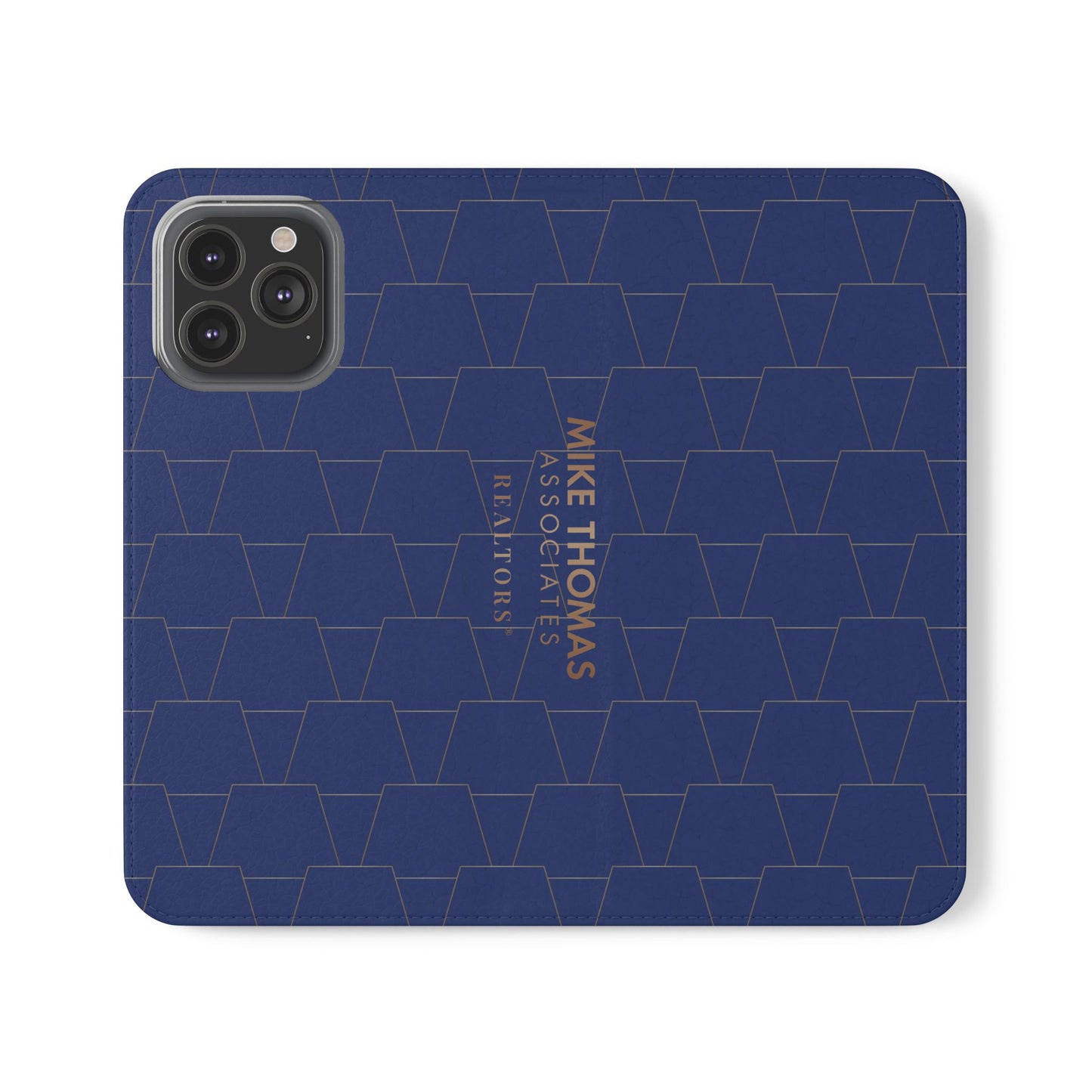 Stylish Flip Case for Smartphones - Geometric Design, Card Slots